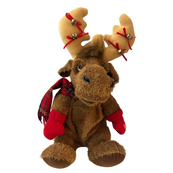 Swing and Sing Christmas Moose 13" Plush Animated Stuffed VIDEO Ganz - Picture 1 of 5